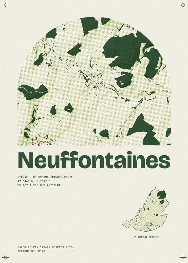 Affiche de Neuffontaines, calculée par 123-fr d'après l'IGN