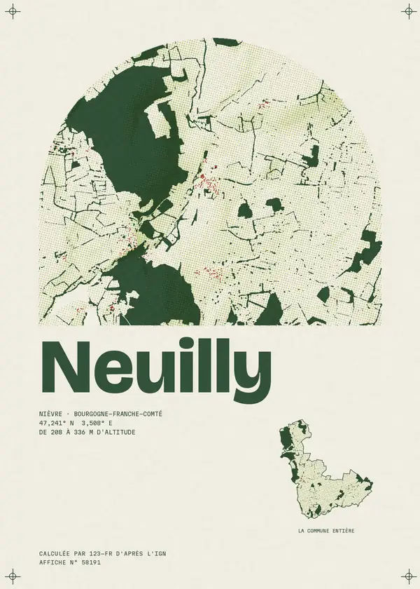Affiche de Neuilly, calculée par 123-fr d'après l'IGN