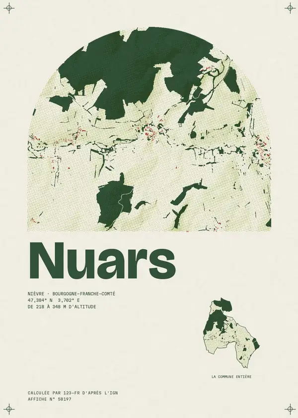 Affiche de Nuars, calculée par 123-fr d'après l'IGN
