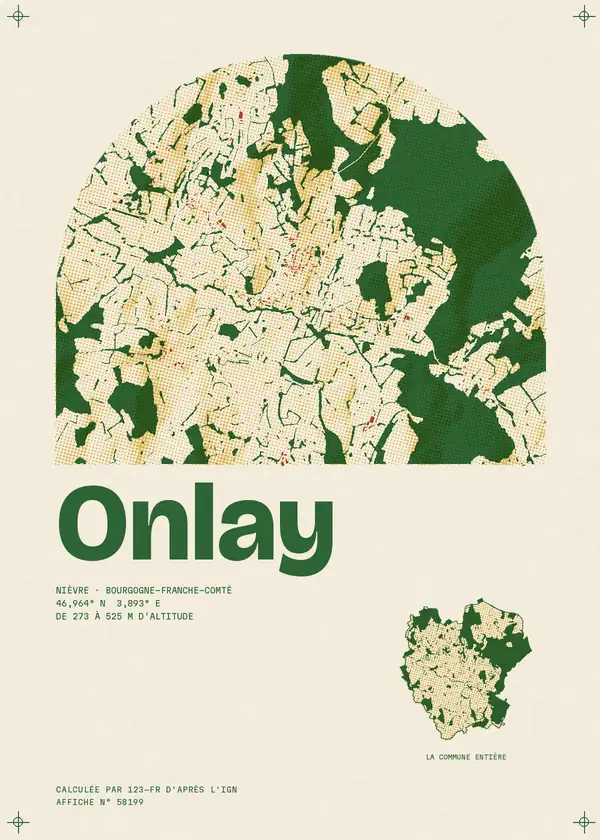 Affiche de Onlay, calculée par 123-fr d'après l'IGN