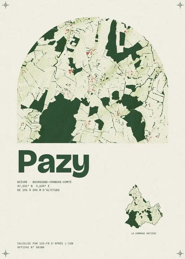 Affiche de Pazy, calculée par 123-fr d'après l'IGN