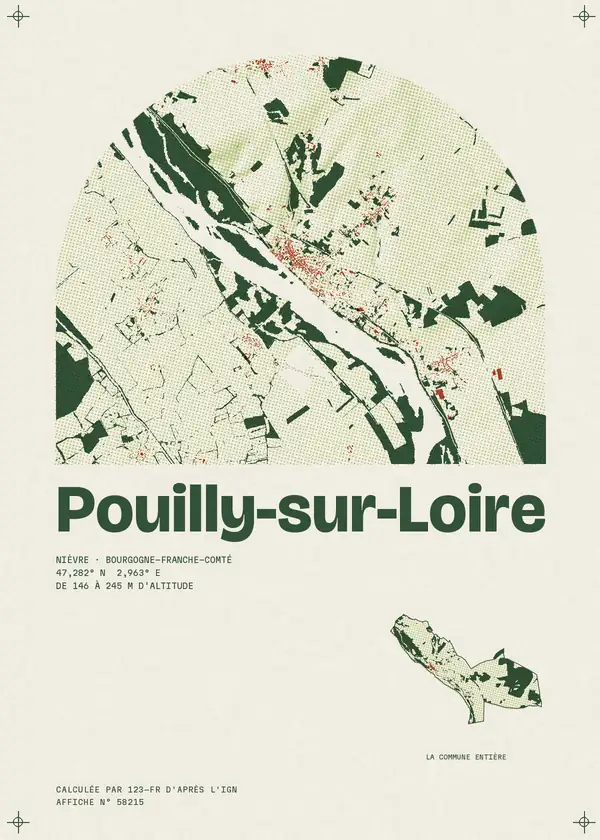 Affiche de Pouilly-sur-Loire, calculée par 123-fr d'après l'IGN