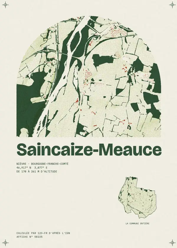 Affiche de Saincaize-Meauce, calculée par 123-fr d'après l'IGN