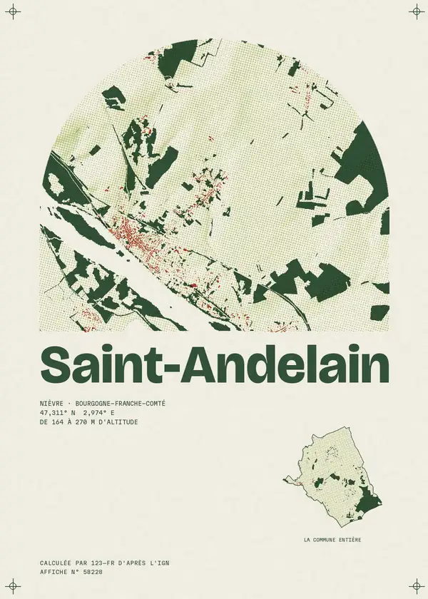 Affiche de Saint-Andelain, calculée par 123-fr d'après l'IGN