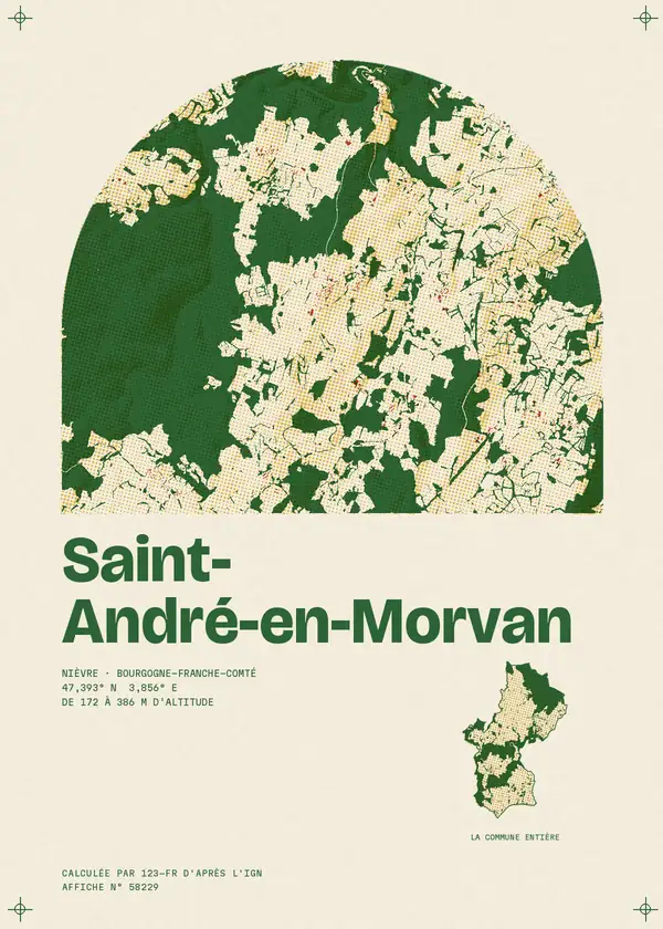 Affiche de Saint-André-en-Morvan, calculée par 123-fr d'après l'IGN
