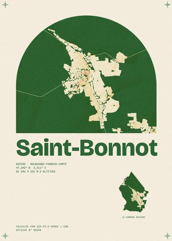 Affiche de Saint-Bonnot, calculée par 123-fr d'après l'IGN