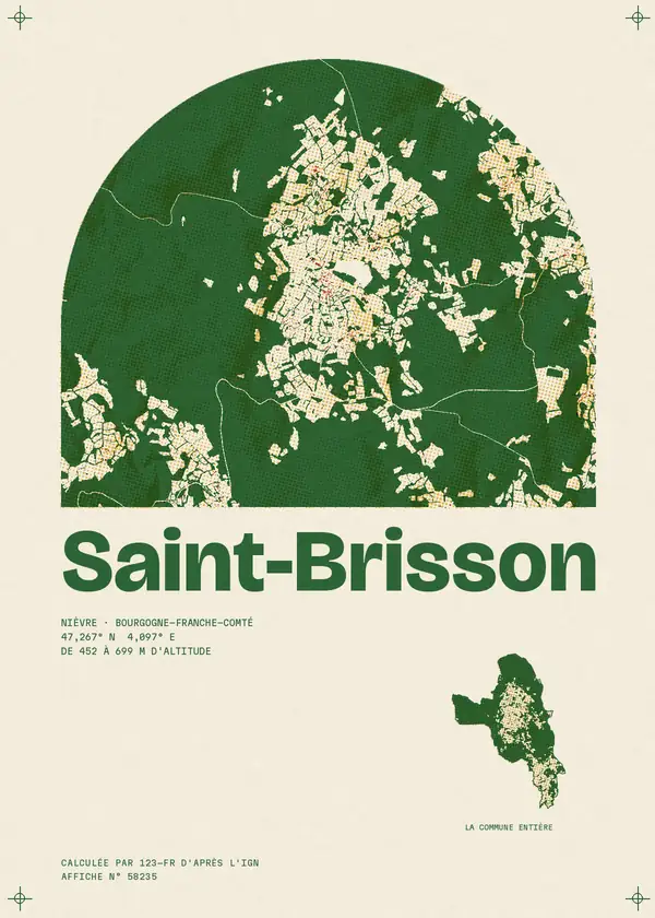 Affiche de Saint-Brisson, calculée par 123-fr d'après l'IGN