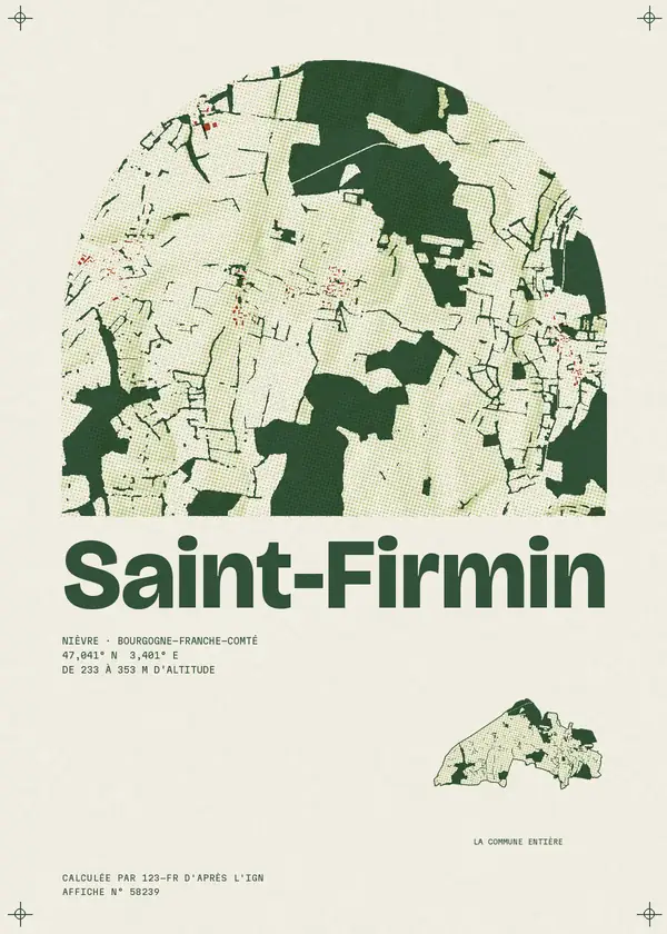 Affiche de Saint-Firmin, calculée par 123-fr d'après l'IGN