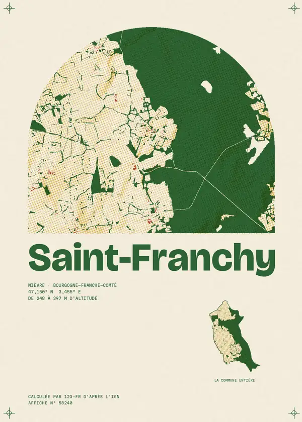 Affiche de Saint-Franchy, calculée par 123-fr d'après l'IGN