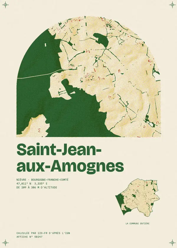Affiche de Saint-Jean-aux-Amognes, calculée par 123-fr d'après l'IGN