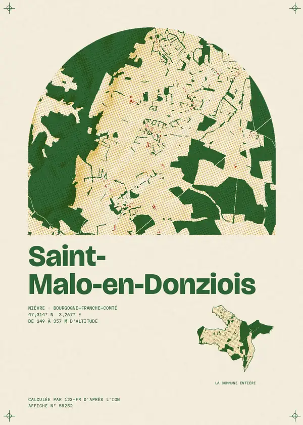 Affiche de Saint-Malo-en-Donziois, calculée par 123-fr d'après l'IGN