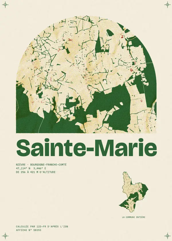 Affiche de Sainte-Marie, calculée par 123-fr d'après l'IGN