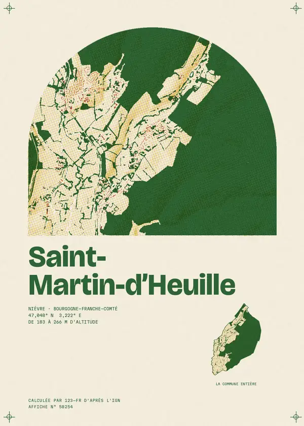 Affiche de Saint-Martin-d'Heuille, calculée par 123-fr d'après l'IGN