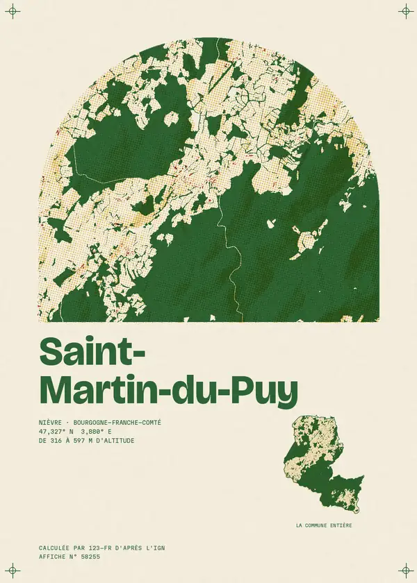 Affiche de Saint-Martin-du-Puy, calculée par 123-fr d'après l'IGN