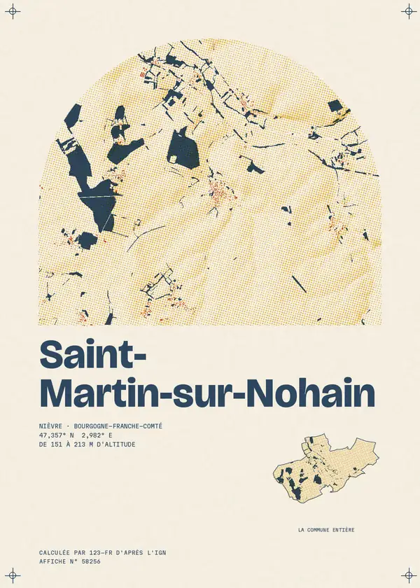 Affiche de Saint-Martin-sur-Nohain, calculée par 123-fr d'après l'IGN
