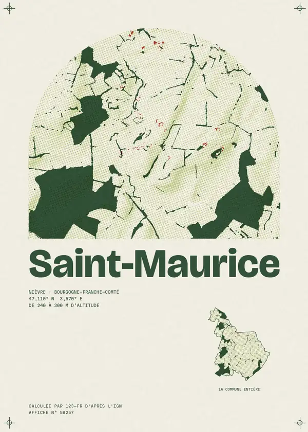 Affiche de Saint-Maurice, calculée par 123-fr d'après l'IGN