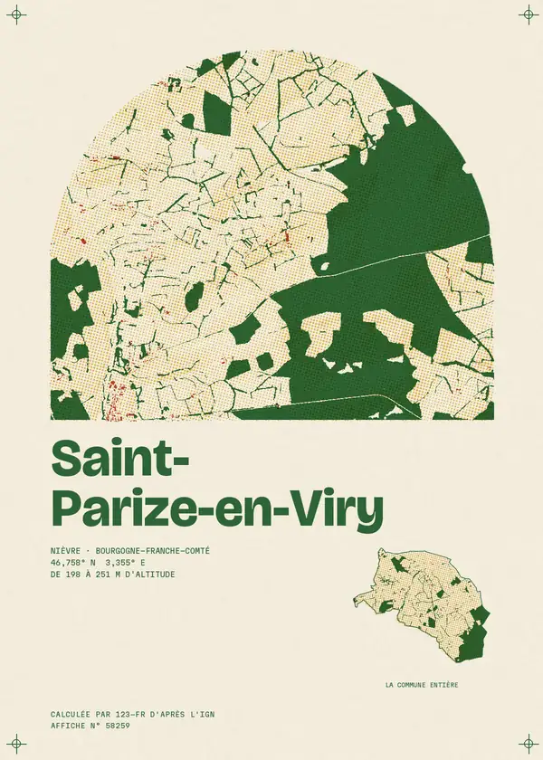 Affiche de Saint-Parize-en-Viry, calculée par 123-fr d'après l'IGN