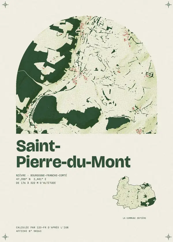 Affiche de Saint-Pierre-du-Mont, calculée par 123-fr d'après l'IGN
