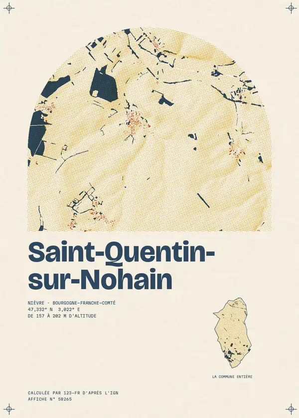 Affiche de Saint-Quentin-sur-Nohain, calculée par 123-fr d'après l'IGN