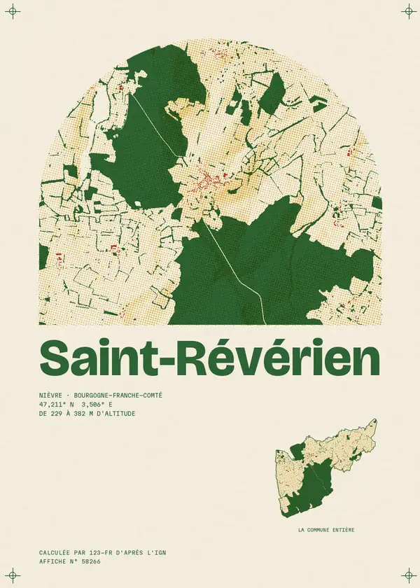 Affiche de Saint-Révérien, calculée par 123-fr d'après l'IGN