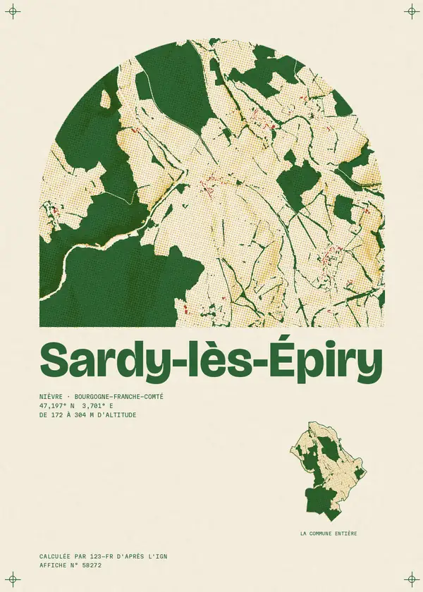 Affiche de Sardy-lès-Épiry, calculée par 123-fr d'après l'IGN