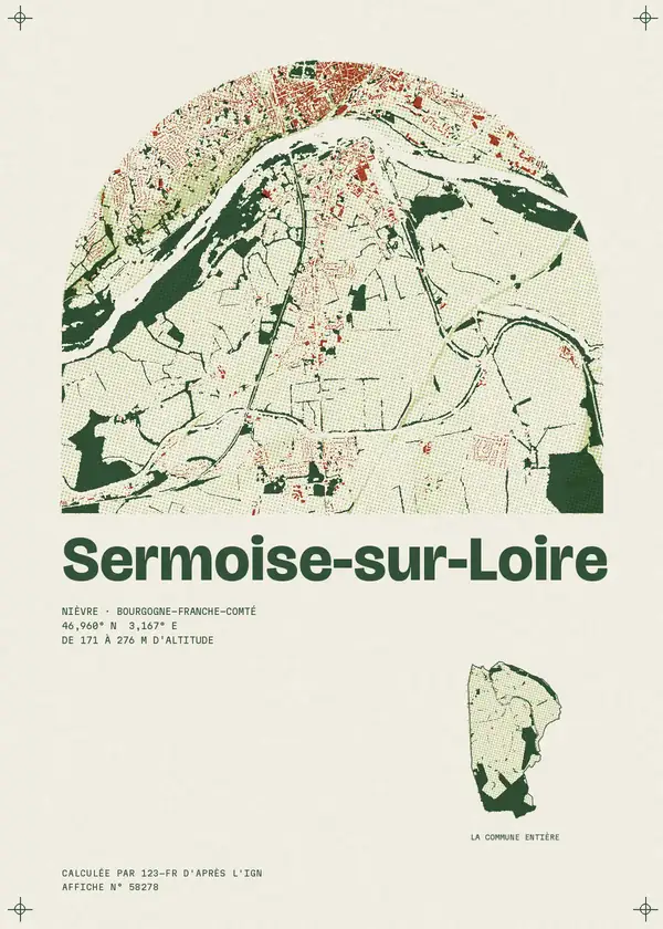 Affiche de Sermoise-sur-Loire, calculée par 123-fr d'après l'IGN