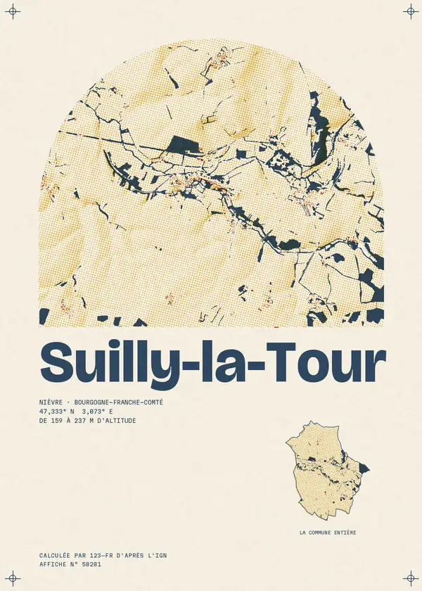 Affiche de Suilly-la-Tour, calculée par 123-fr d'après l'IGN