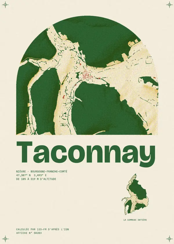 Affiche de Taconnay, calculée par 123-fr d'après l'IGN