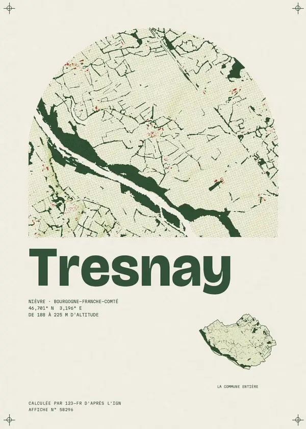 Affiche de Tresnay, calculée par 123-fr d'après l'IGN