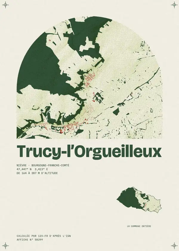 Affiche de Trucy-l'Orgueilleux, calculée par 123-fr d'après l'IGN
