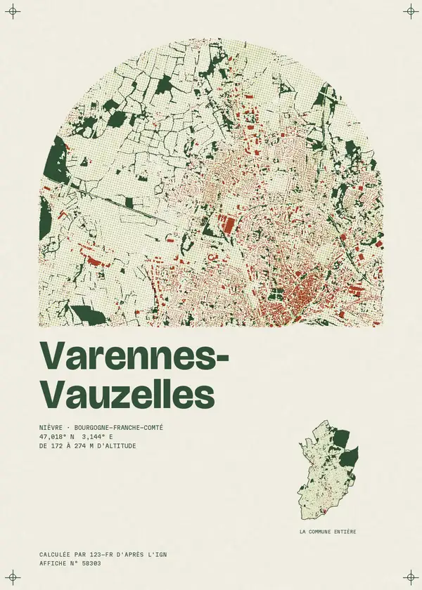 Affiche de Varennes-Vauzelles, calculée par 123-fr d'après l'IGN