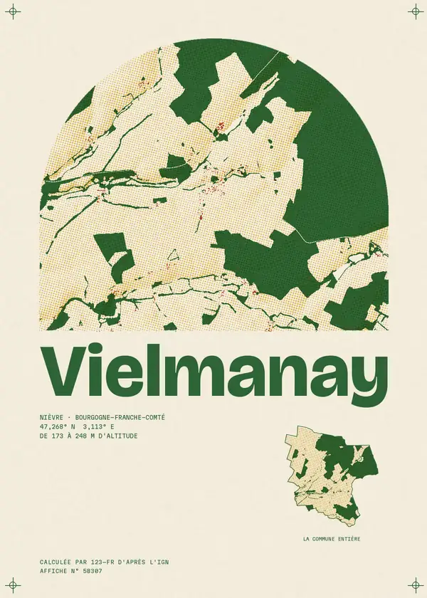 Affiche de Vielmanay, calculée par 123-fr d'après l'IGN