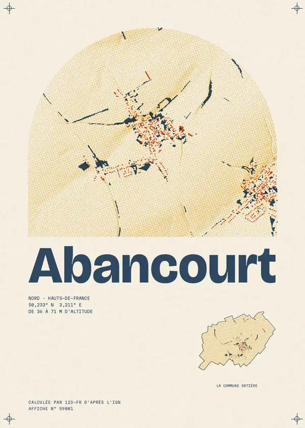 Affiche de Abancourt, calculée par 123-fr d'après l'IGN