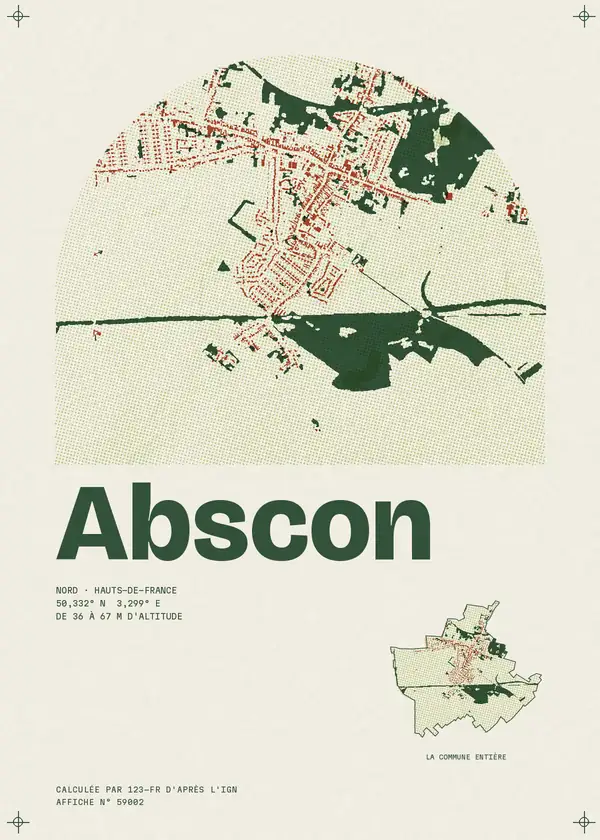 Affiche de Abscon, calculée par 123-fr d'après l'IGN