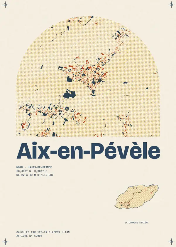 Affiche de Aix-en-Pévèle, calculée par 123-fr d'après l'IGN