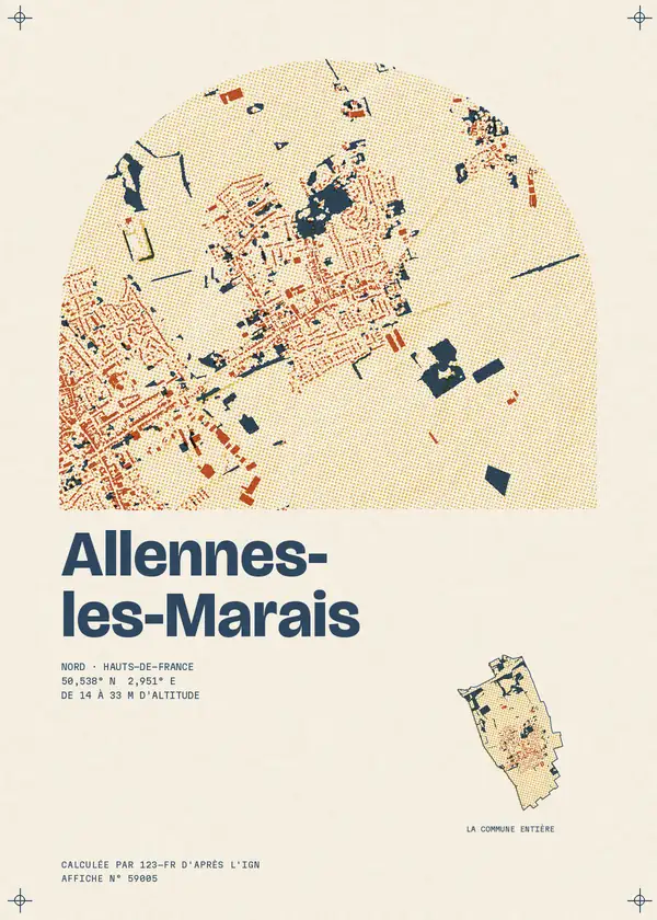 Affiche de Allennes-les-Marais, calculée par 123-fr d'après l'IGN