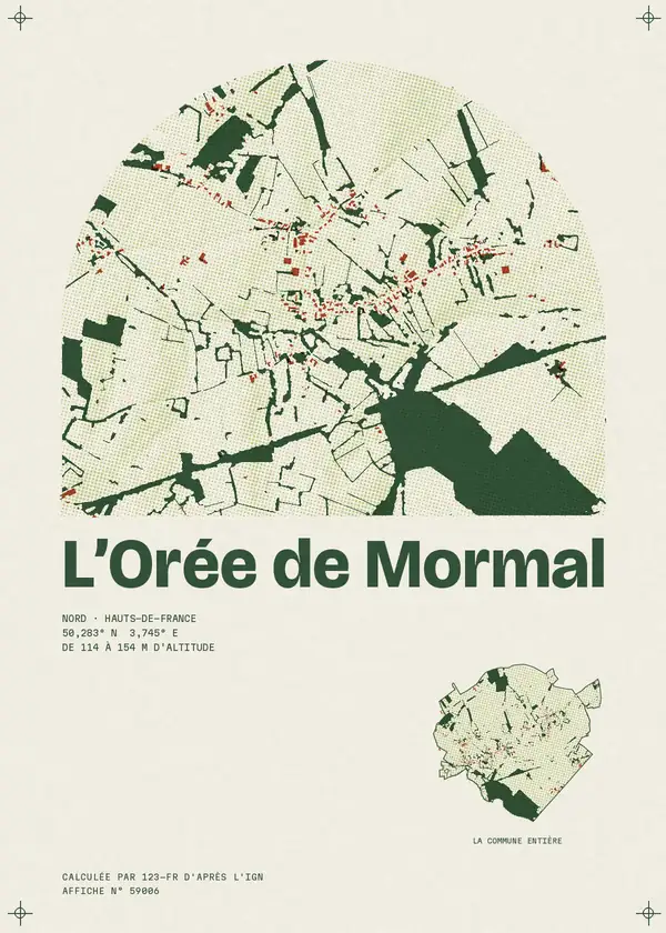 Affiche de L'Orée de Mormal, calculée par 123-fr d'après l'IGN