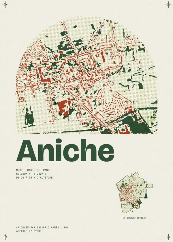 Affiche de Aniche, calculée par 123-fr d'après l'IGN