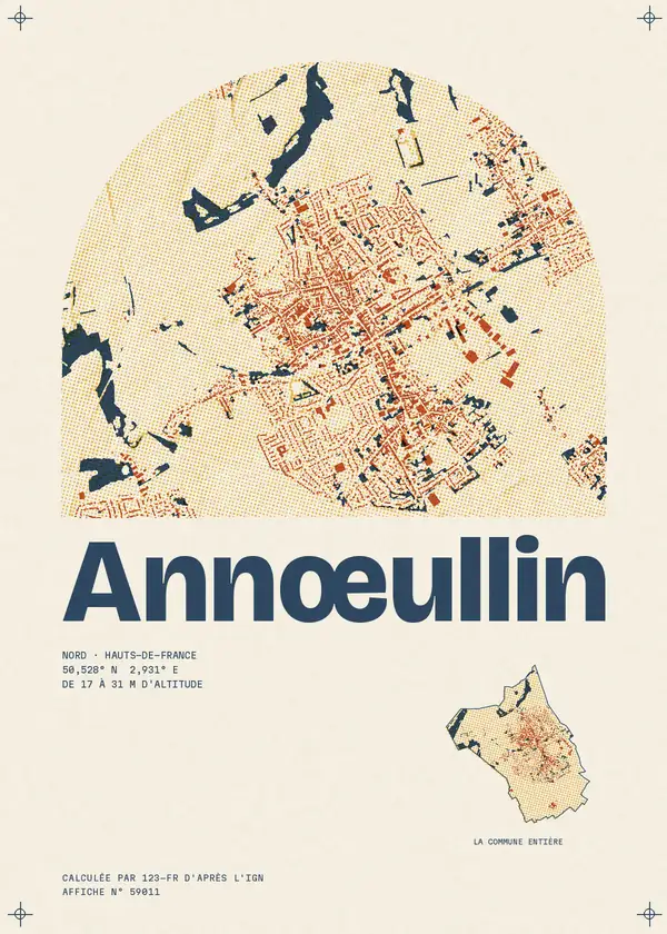 Affiche de Annœullin, calculée par 123-fr d'après l'IGN