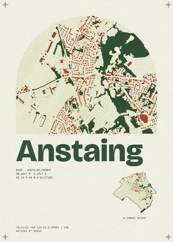 Affiche de Anstaing, calculée par 123-fr d'après l'IGN