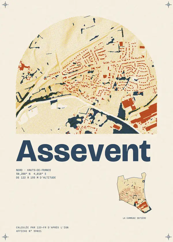Affiche de Assevent, calculée par 123-fr d'après l'IGN