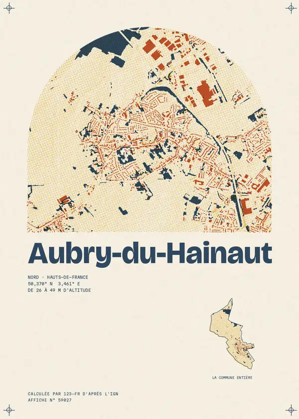 Affiche de Aubry-du-Hainaut, calculée par 123-fr d'après l'IGN