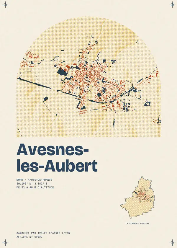 Affiche de Avesnes-les-Aubert, calculée par 123-fr d'après l'IGN