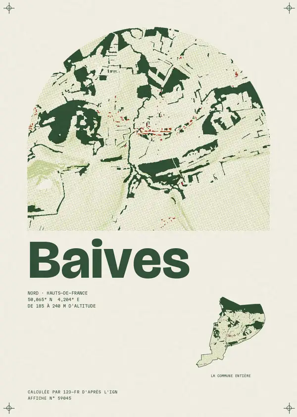 Affiche de Baives, calculée par 123-fr d'après l'IGN
