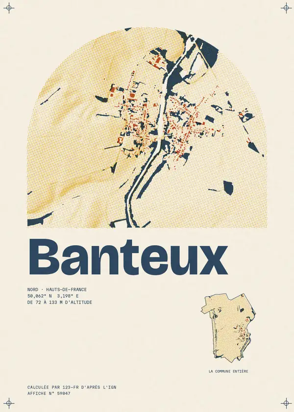 Affiche de Banteux, calculée par 123-fr d'après l'IGN