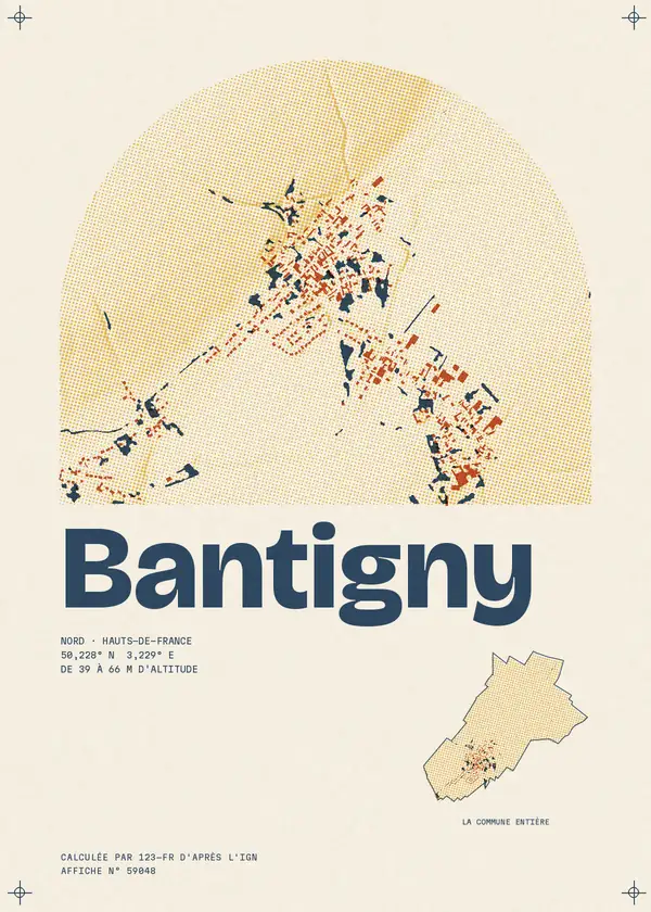 Affiche de Bantigny, calculée par 123-fr d'après l'IGN