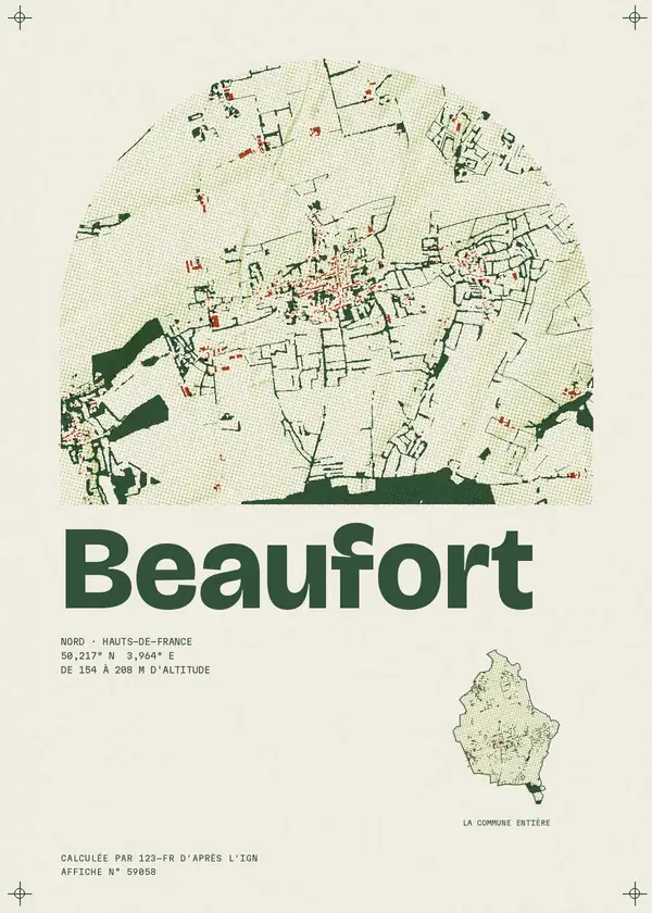 Affiche de Beaufort, calculée par 123-fr d'après l'IGN