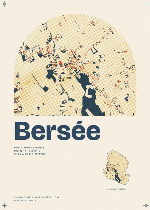 Affiche de Bersée, calculée par 123-fr d'après l'IGN