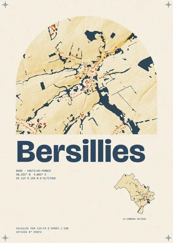 Affiche de Bersillies, calculée par 123-fr d'après l'IGN