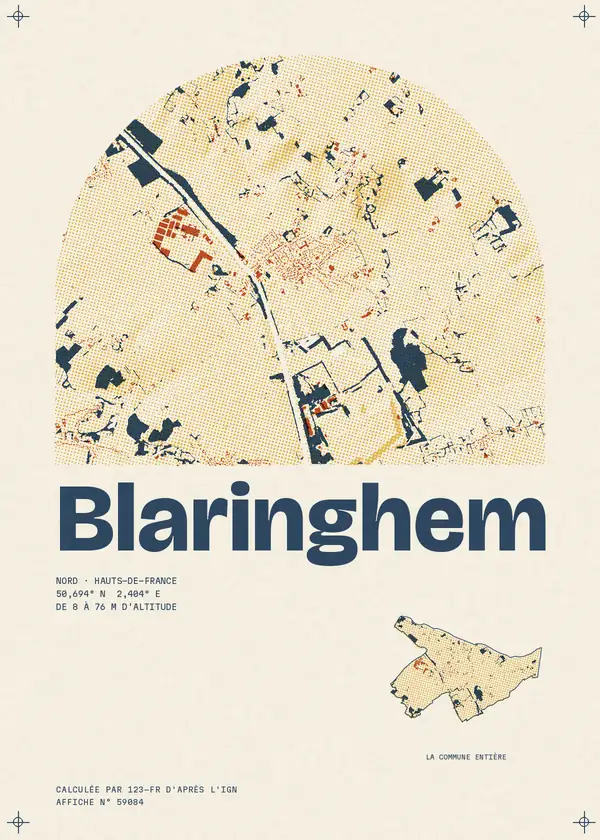 Affiche de Blaringhem, calculée par 123-fr d'après l'IGN